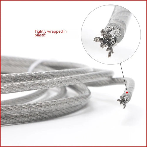 304 stainless steel invisible anti-theft security cable showing double twist construction and coated finish