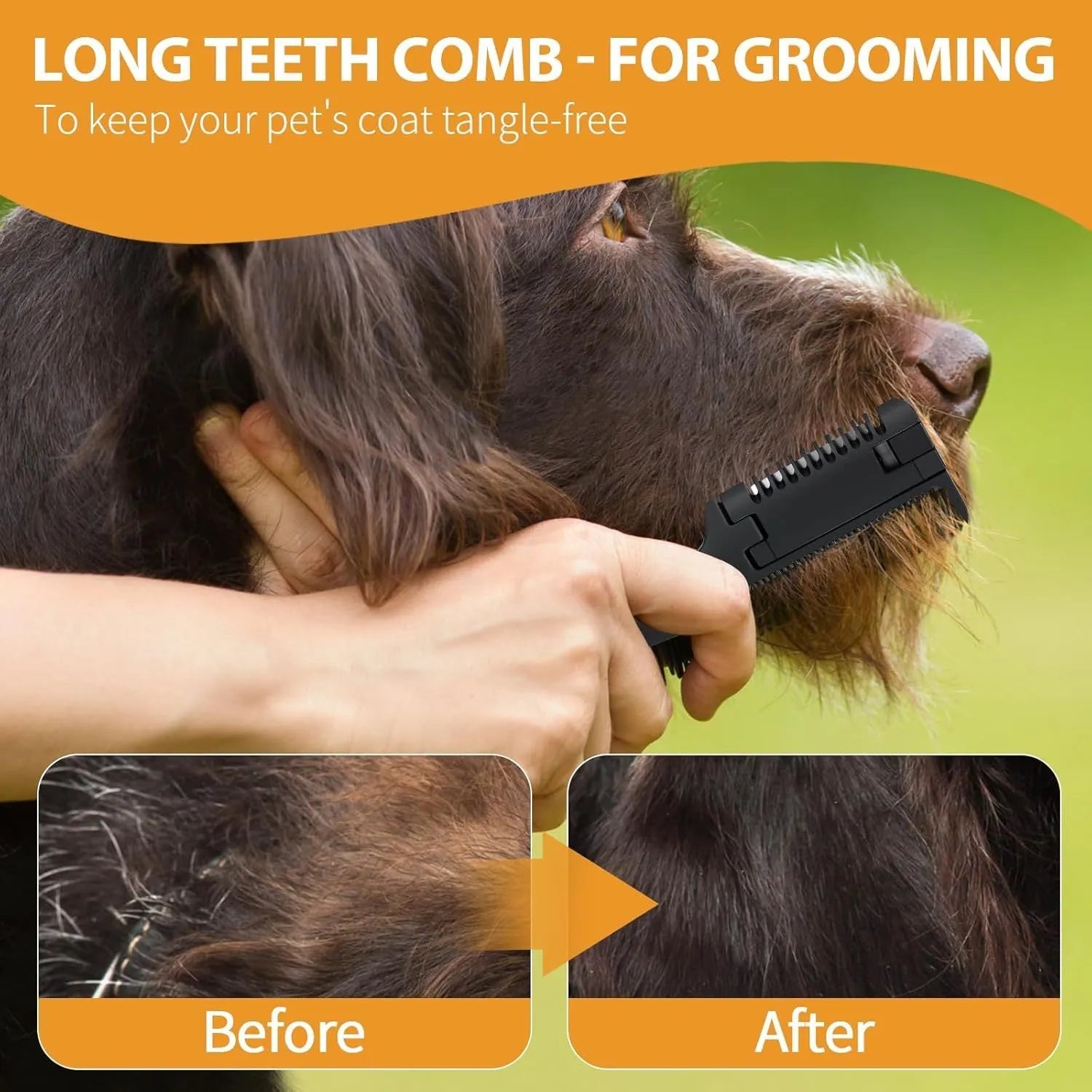 2 in 1 pet razor comb for dogs and cats with 10 replacement blades for safe hair trimming and detangling