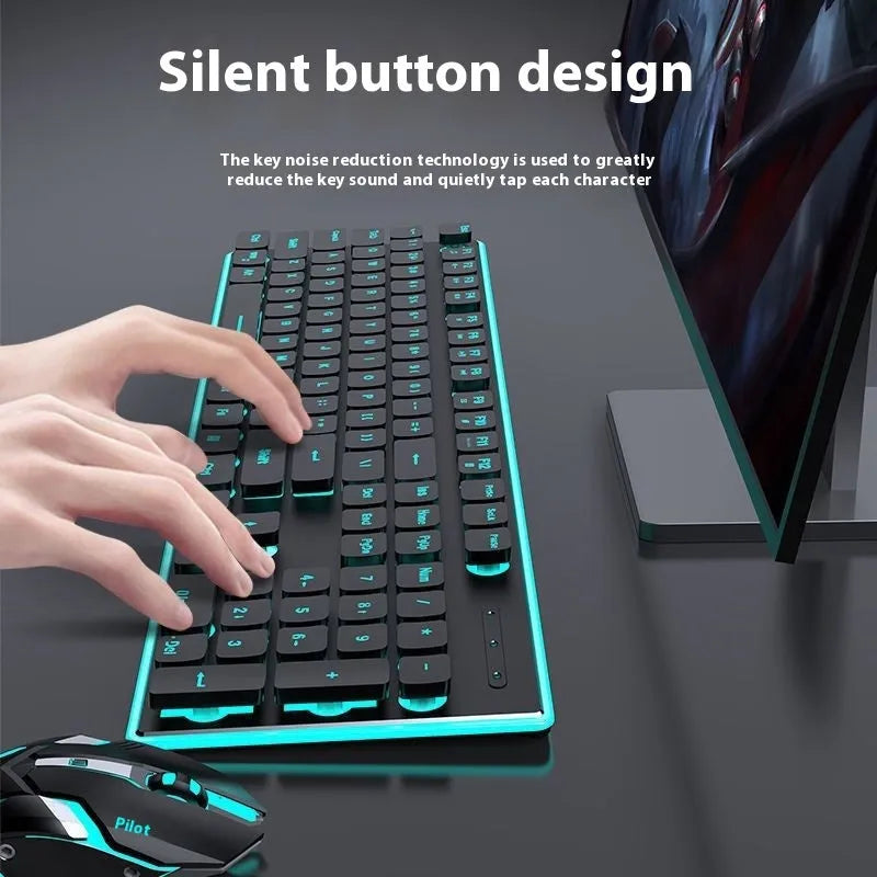Wireless Bluetooth mute keyboard with backlit keys in cherry blossom pink colour option