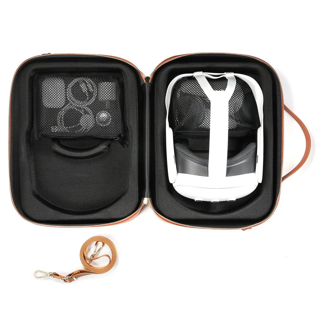 Black superfiber storage box for Apple Vision Pro MR glasses showing interior space.