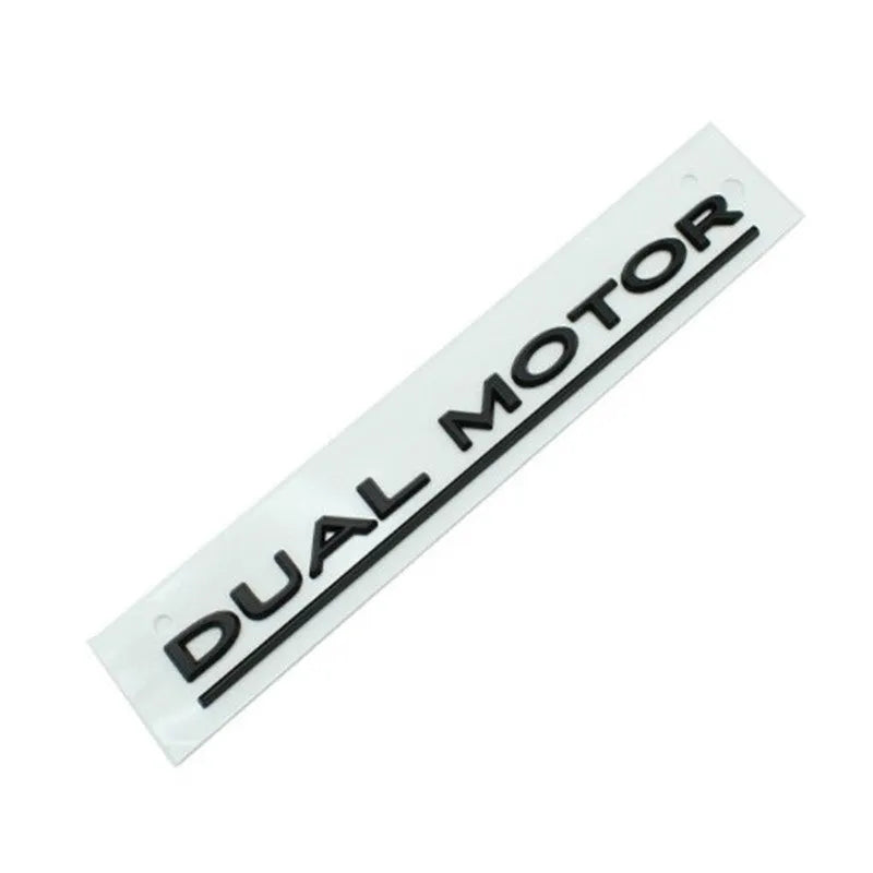 Tesla Model 3 performance bumper sticker in black or silver on white background