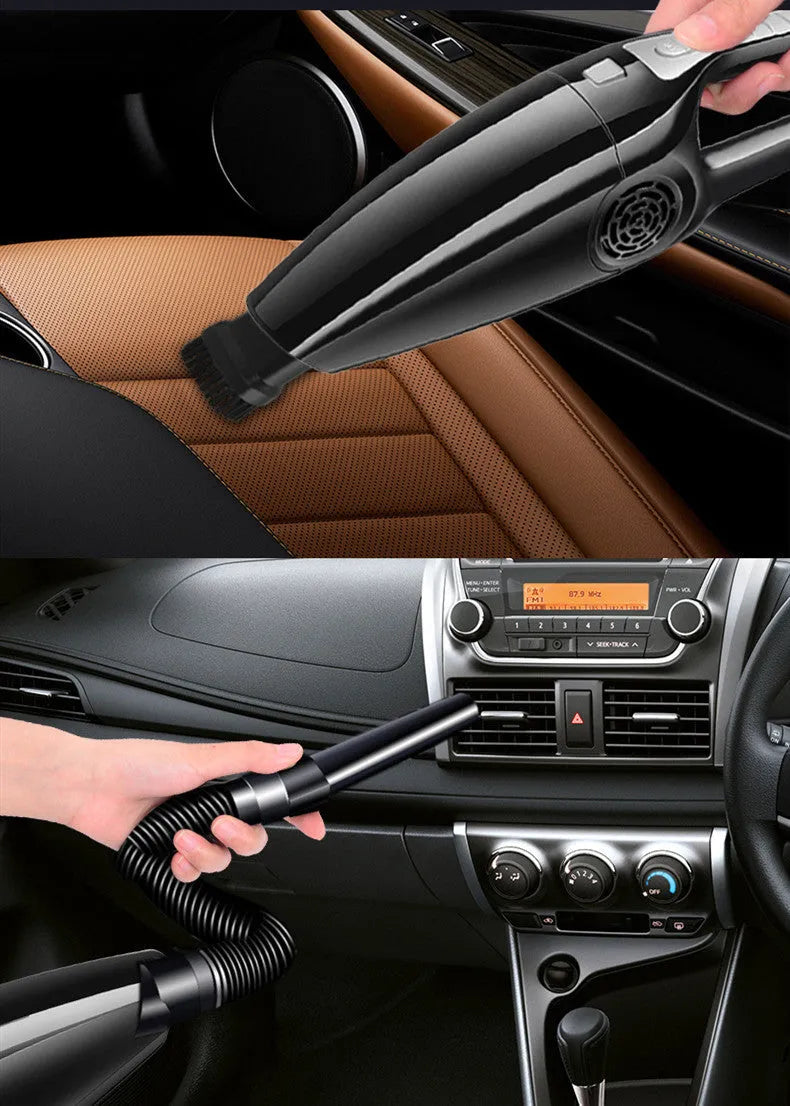 PoHigh Power Hypa car vacuum cleaner in black or orange colours, measuring 36cm long