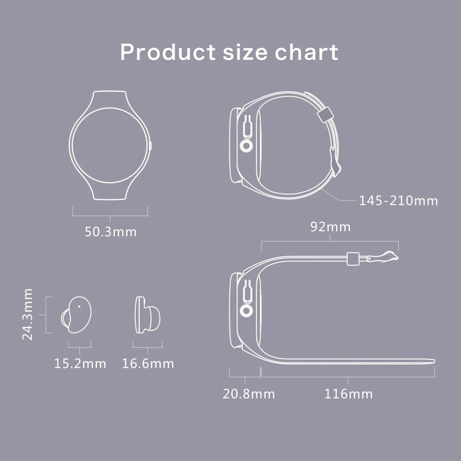 Black detachable smart watch and Bluetooth headset combo for fitness tracking and calls