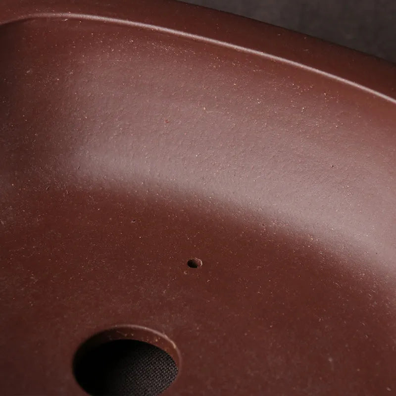 Handmade purple clay Chinese bonsai basin ceramic pot 25cm diameter