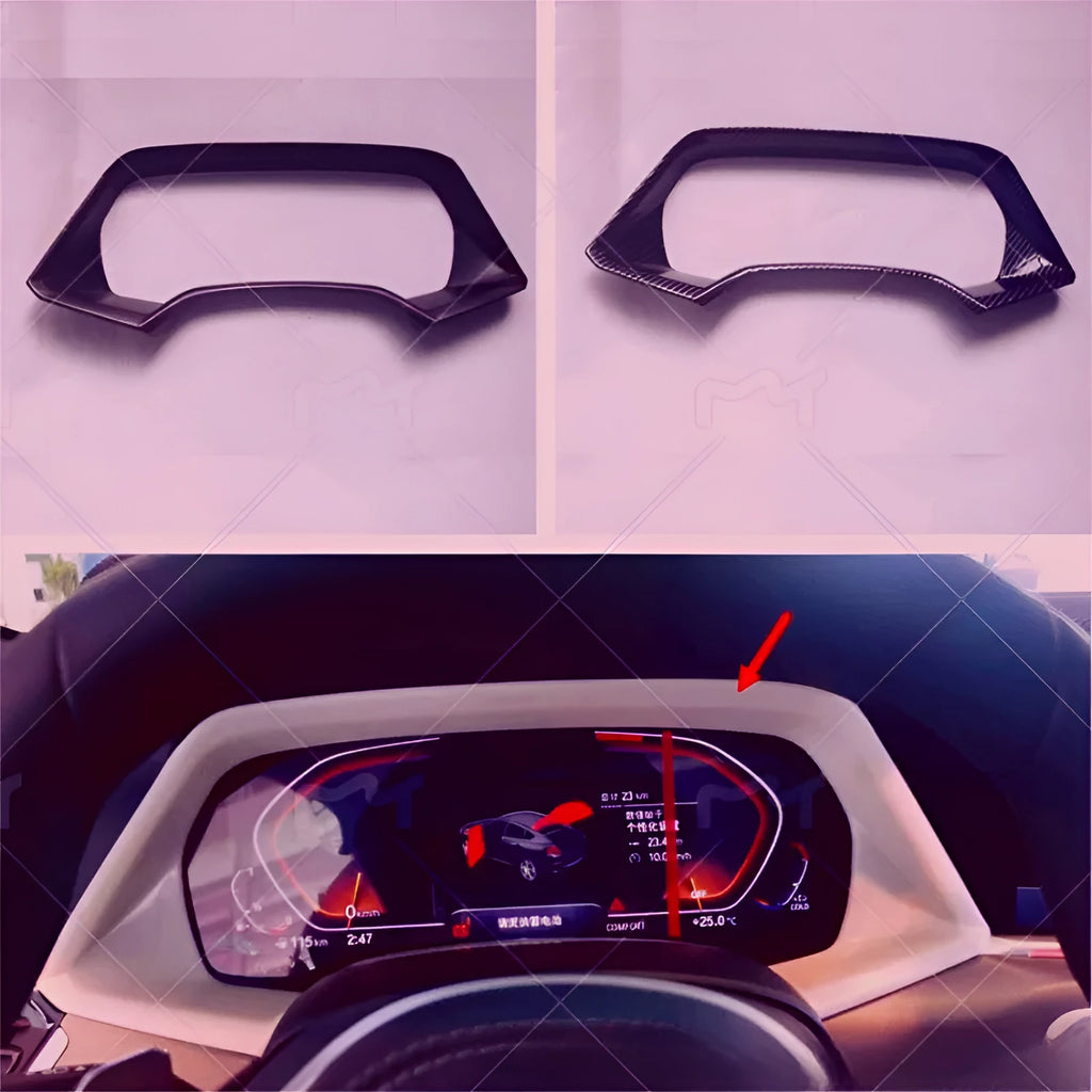 BMW X5L dashboard decorative frame in carbon fibre or peach wood finish