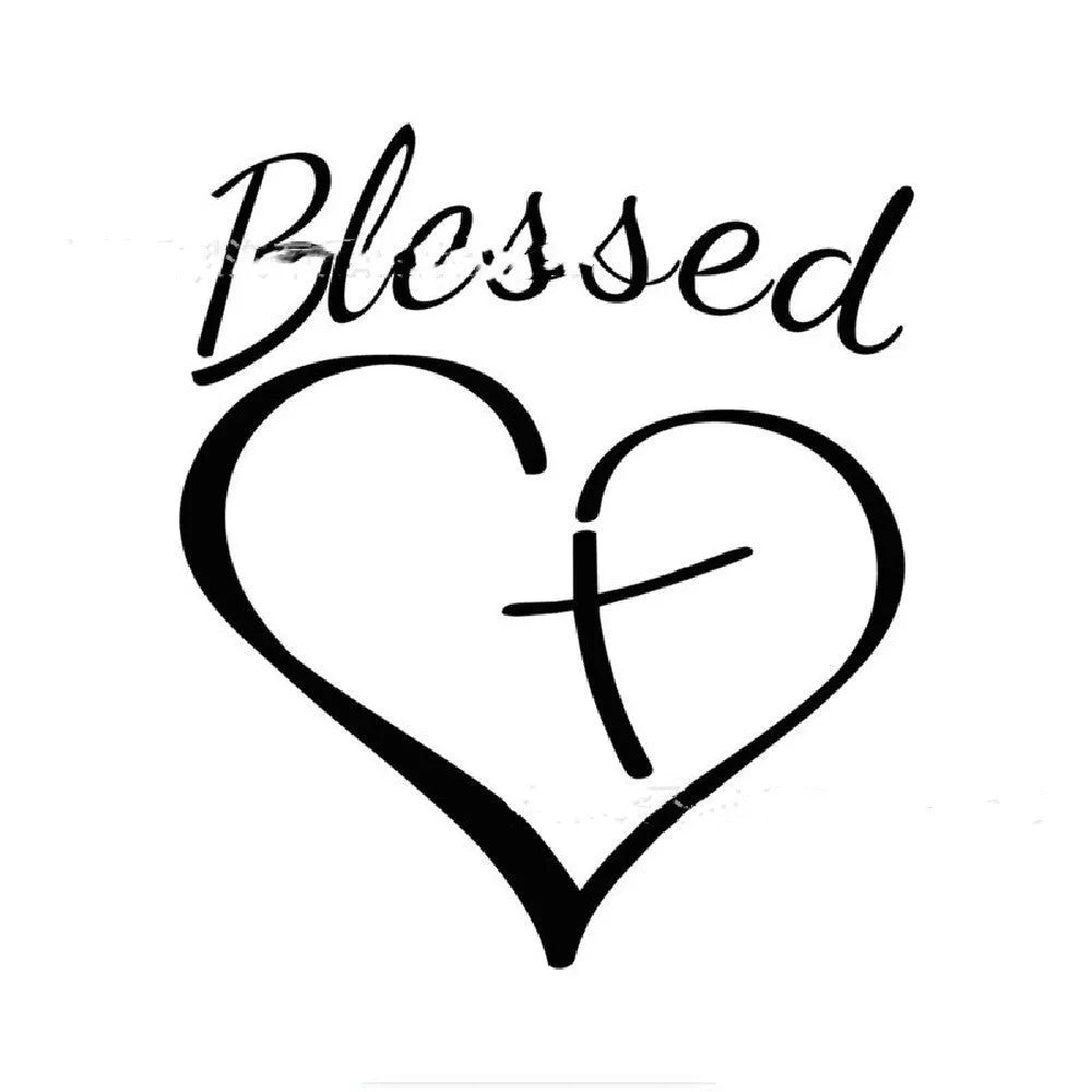 Faith Hope Love inspirational heart design wall sticker in black, white, or red.