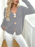 Grey deer plush women's sweater coat with princess sleeves and street hipster styling
