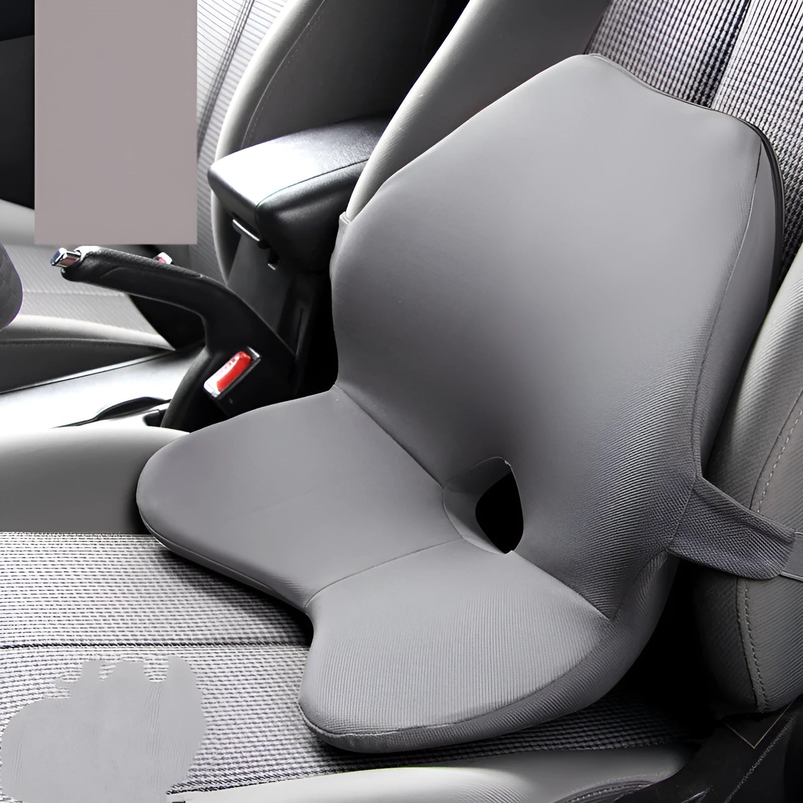 Car seat waist support cushion with adjustable straps in a choice of colours