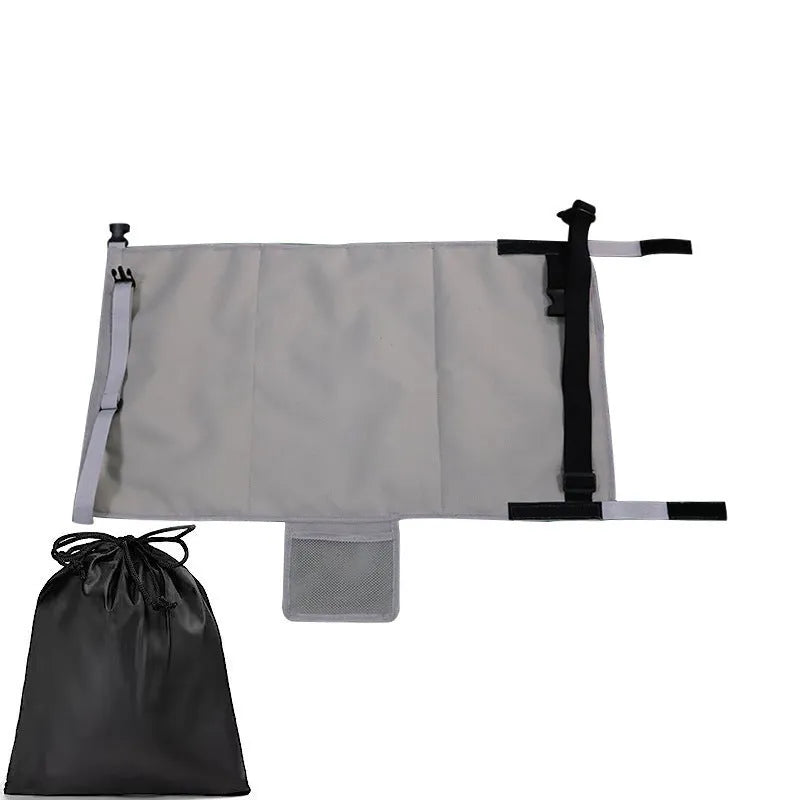Portable children's aircraft pedal seat extender with extension device and drawstring storage pocket in blue colour