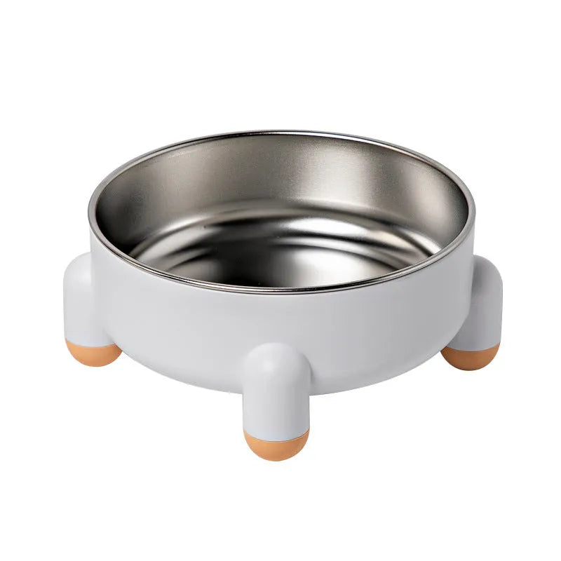 Green stainless steel pet bowl with a non-slip base and high foot for dogs and cats.