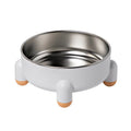Green stainless steel pet bowl with a non-slip base and high foot for dogs and cats.