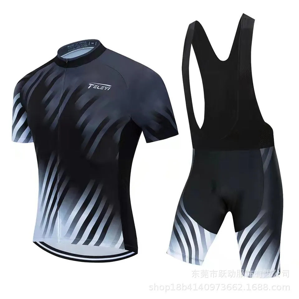 Men's and women's cycling jersey and pants set for summer biking in multiple colours