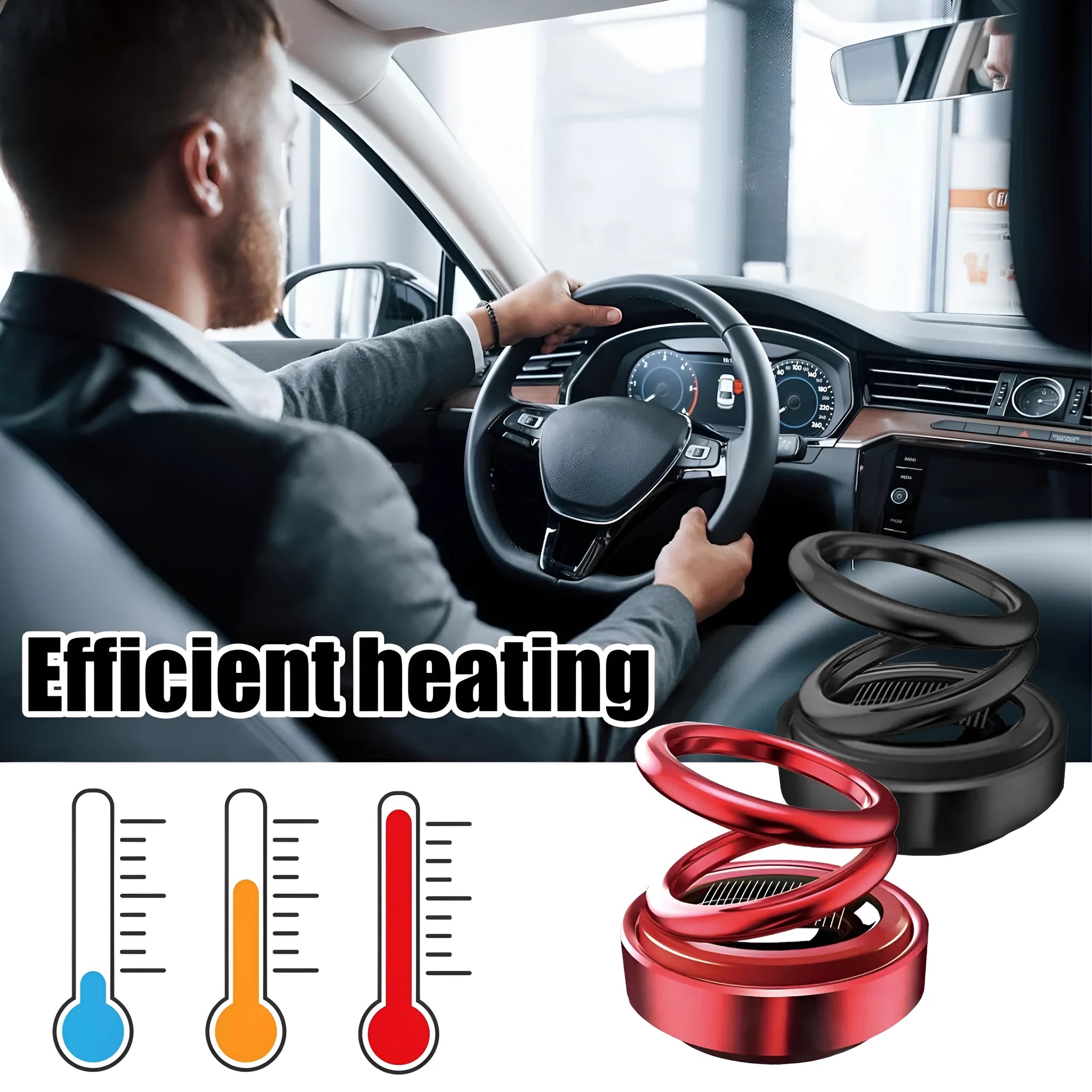 Portable miniature vibration radiator in black colour for car dashboard heat dissipation