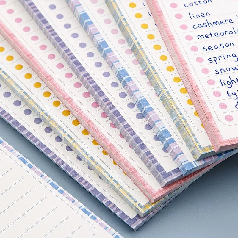Ins Wind long notepad with cute bear design, 50 sheets of 80g paper, 91x256mm dimensions