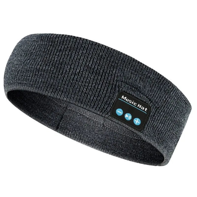 Bluetooth sports headband with integrated wireless earphones and removable washable cover
