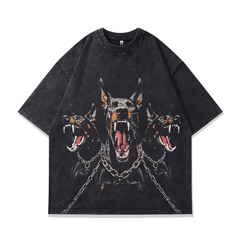 Men's loose fit cotton t-shirt with character print design in short sleeve styling