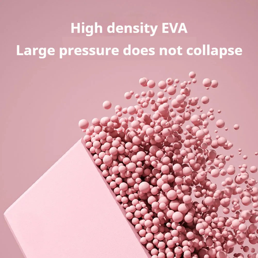 Solid-colour EVA foam yoga block measuring 23x15x7.6cm with grip ridges
