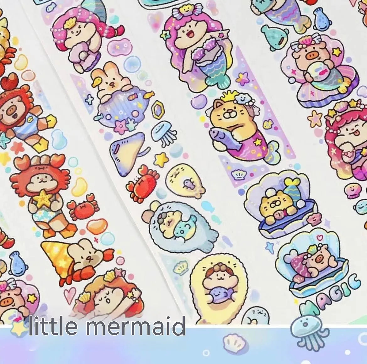 Cute cartoon character sticker on Japanese paper for haemorrhoid tape packaging decoration.