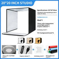 50cm studio photo light box with folding LED lighting and reflective cloth interior for product photography