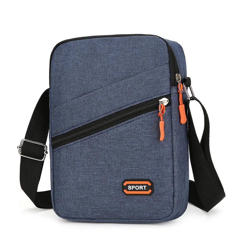 Oxford cloth ultra-light crossbody commuter bag in silver grey, black, or navy blue.