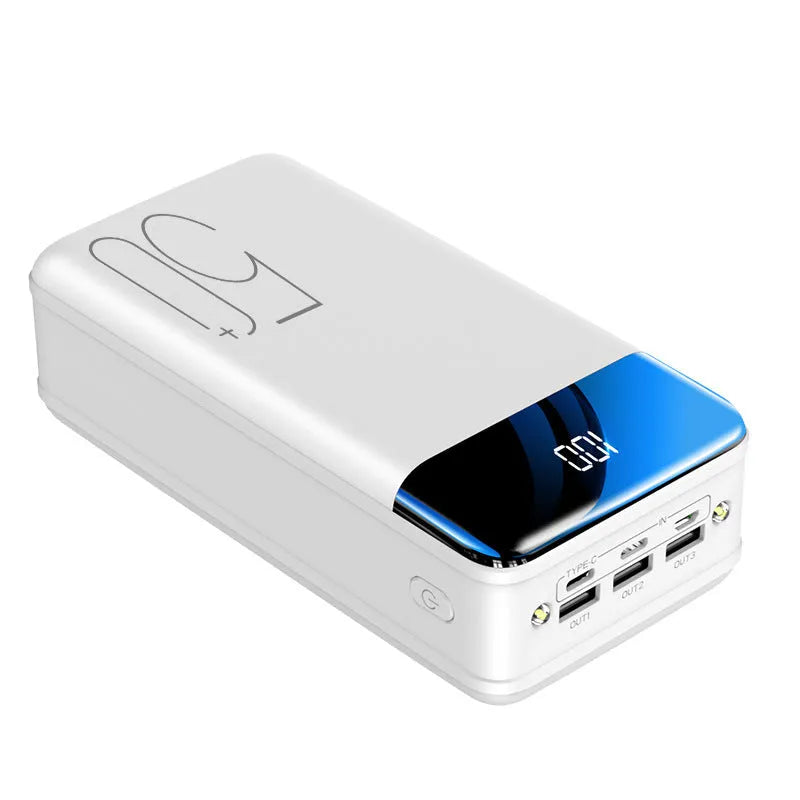 50000mAh large capacity power bank with triple output ports in black colour