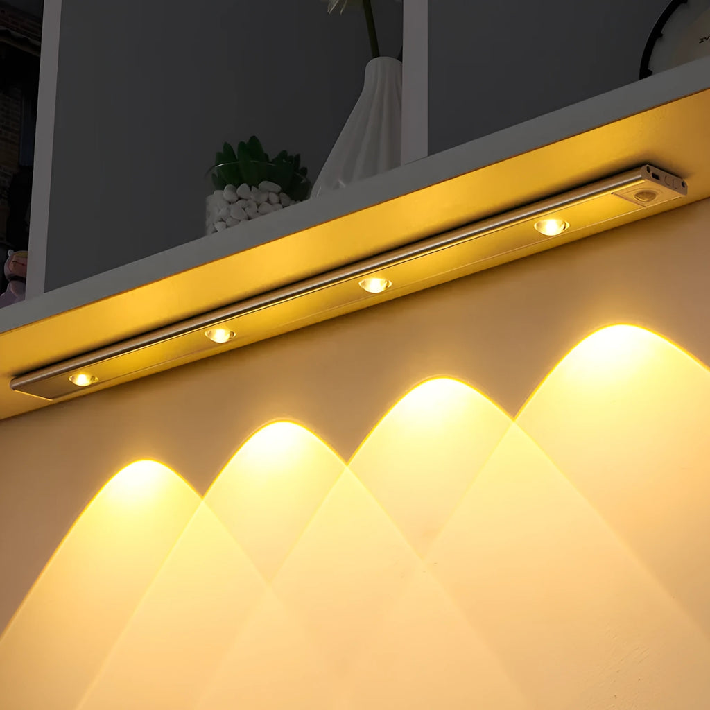 Rechargeable hill projection light strip in modern minimalist design with magnetic mounting