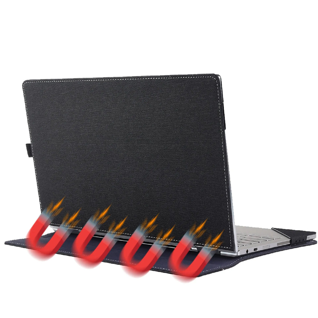 Black imitation leather protective sleeve for Microsoft Laptop6 with Chinese-style bracket closure
