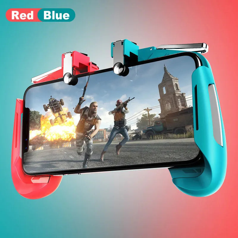 AK16 extendable game controller with L1R1 triggers attached to mobile phone for PUBG gaming