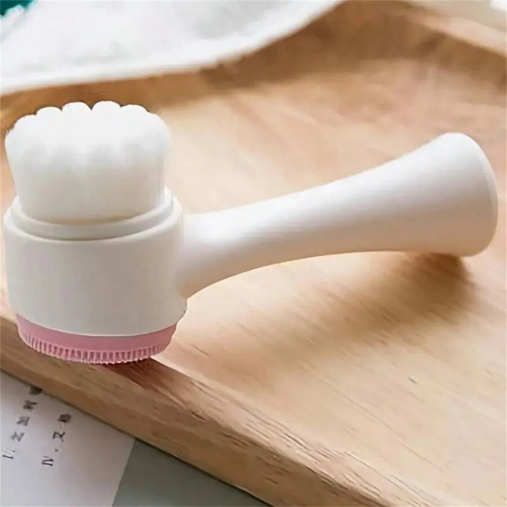 Blue nylon bristle pet paw brush with PP handle for dogs and cats.