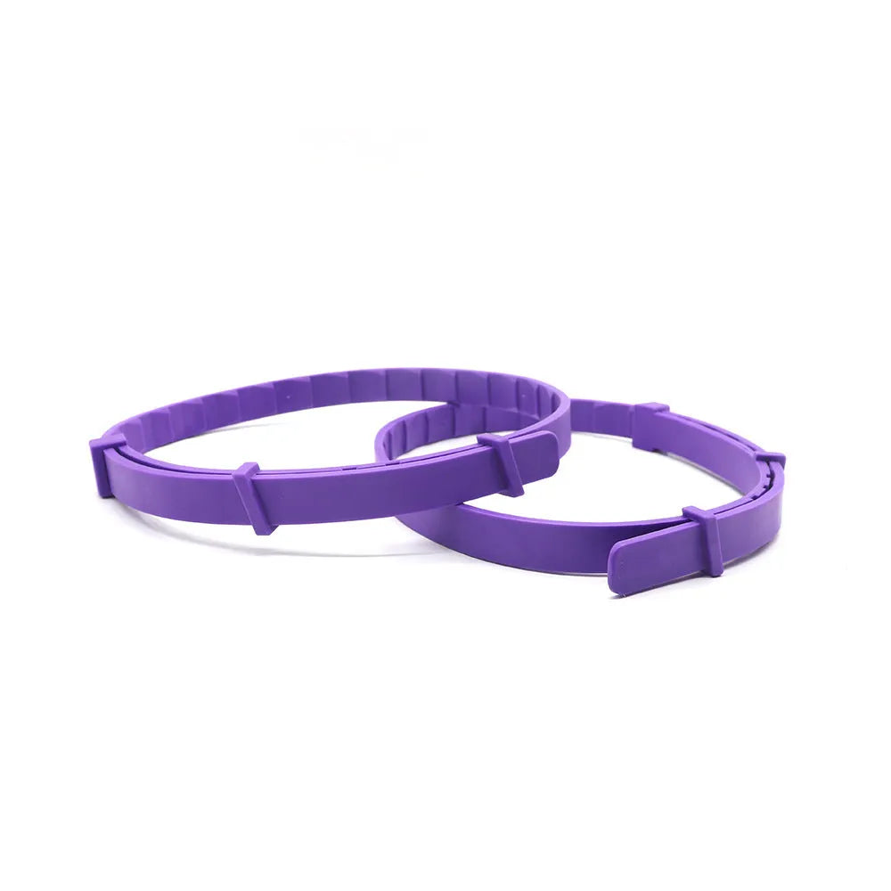 Four monochrome dog anxiety relief collars in assorted colours with TPR material and 62cm length