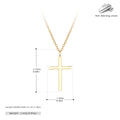 Sterling silver cross necklace with O-chain in gold, platinum or rose gold plating options