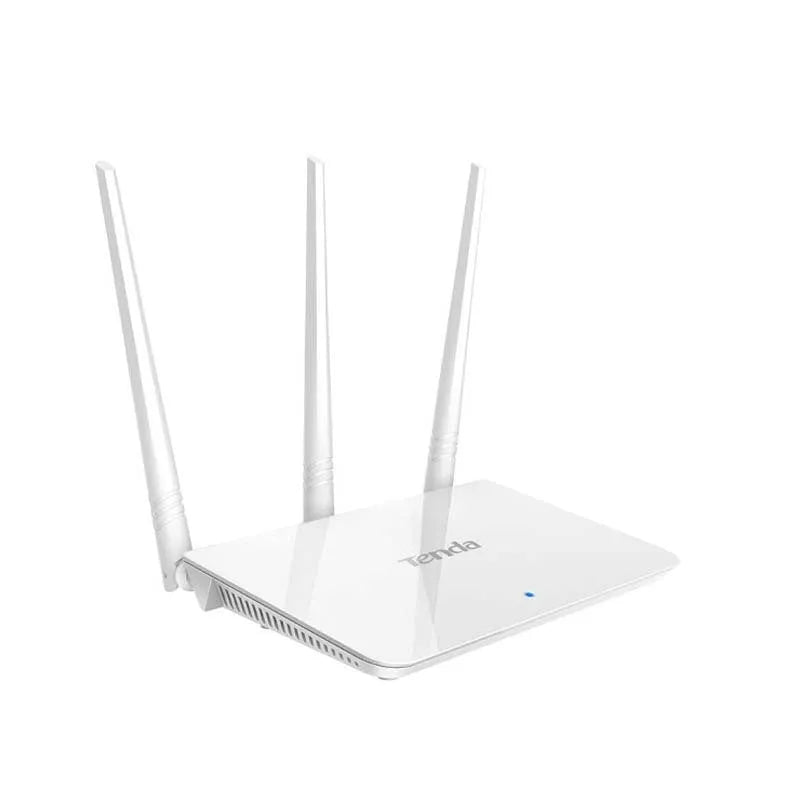 White dual-band wireless router providing 2.4GHz and 5GHz Wi-Fi connectivity