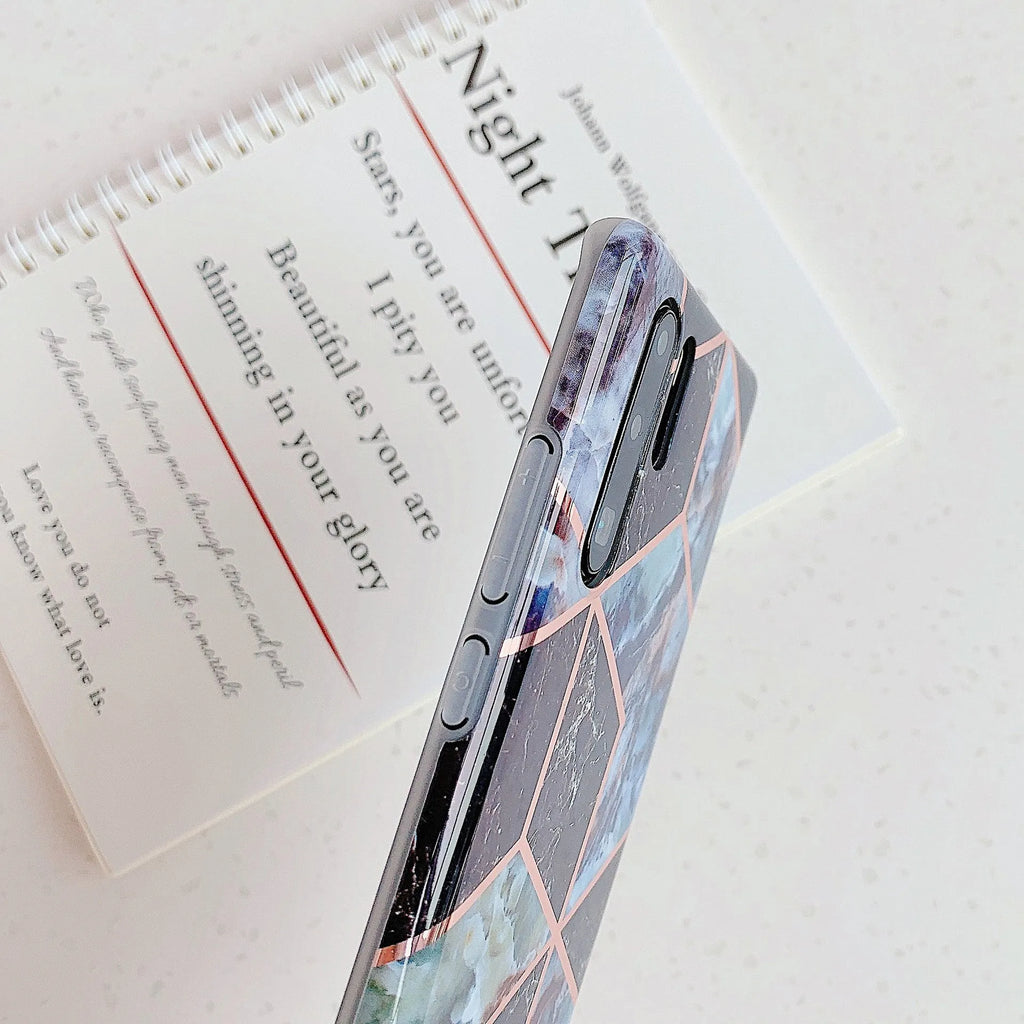 Electroplated marble pattern TPU phone case for Huawei and Samsung smartphones in various colours