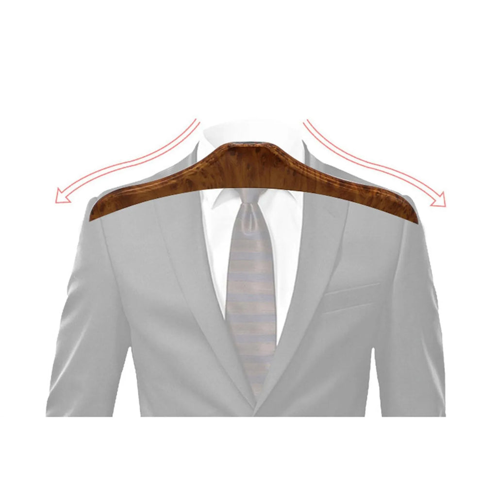 Wood yellow stainless steel car mounted clothes hanger measuring 46.5 by 23 cm for hanging suits and jackets