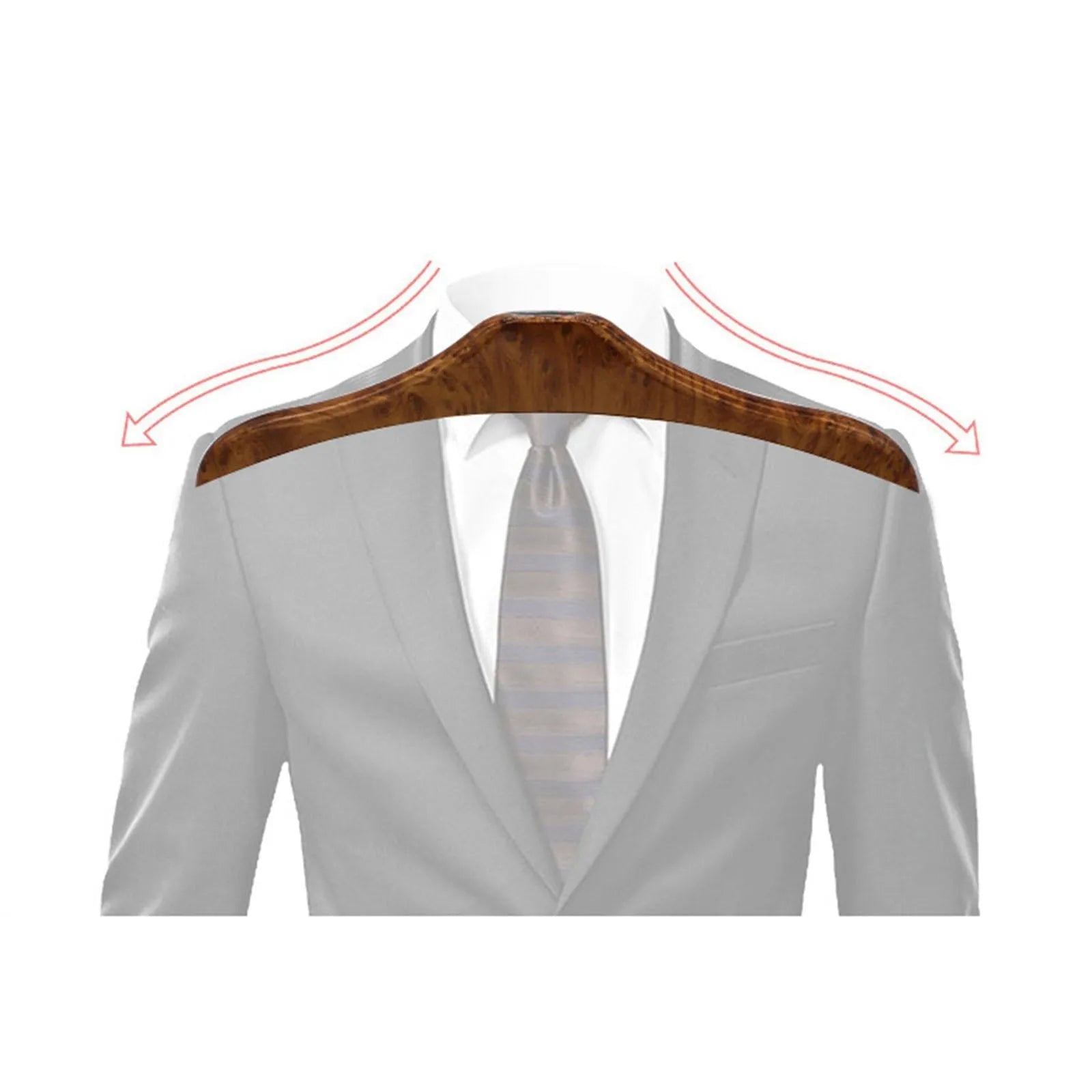 Wood yellow stainless steel car mounted clothes hanger measuring 46.5 by 23 cm for hanging suits and jackets