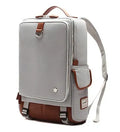 Korean style men's Oxford cloth backpack in seven colour options showing 30x16x46cm dimensions