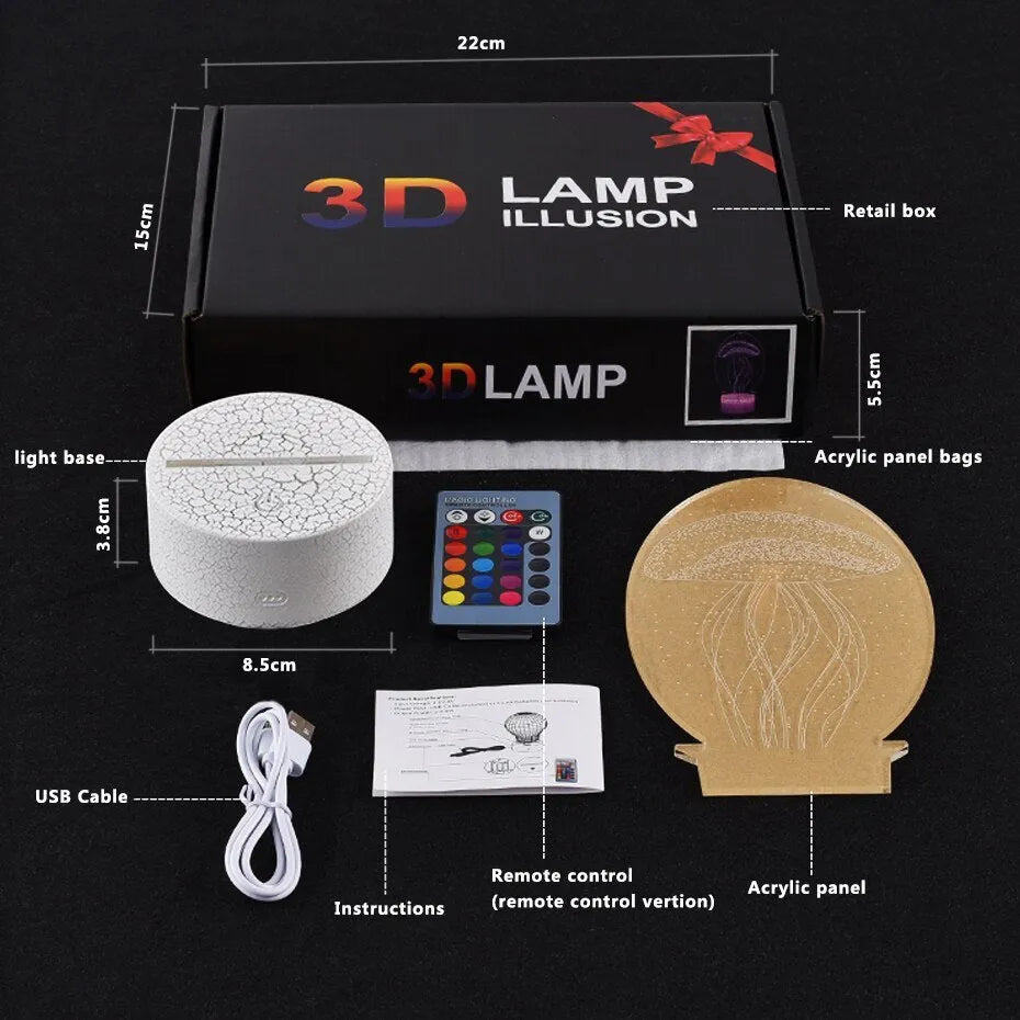 Cartoon aeroplane-shaped LED night light with touch control and acrylic shade.