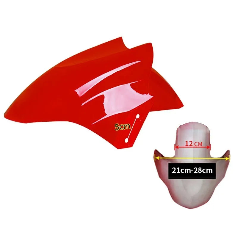 ABS plastic front wheel fender for an electric car, shown in a choice of colours including red, white, and black.