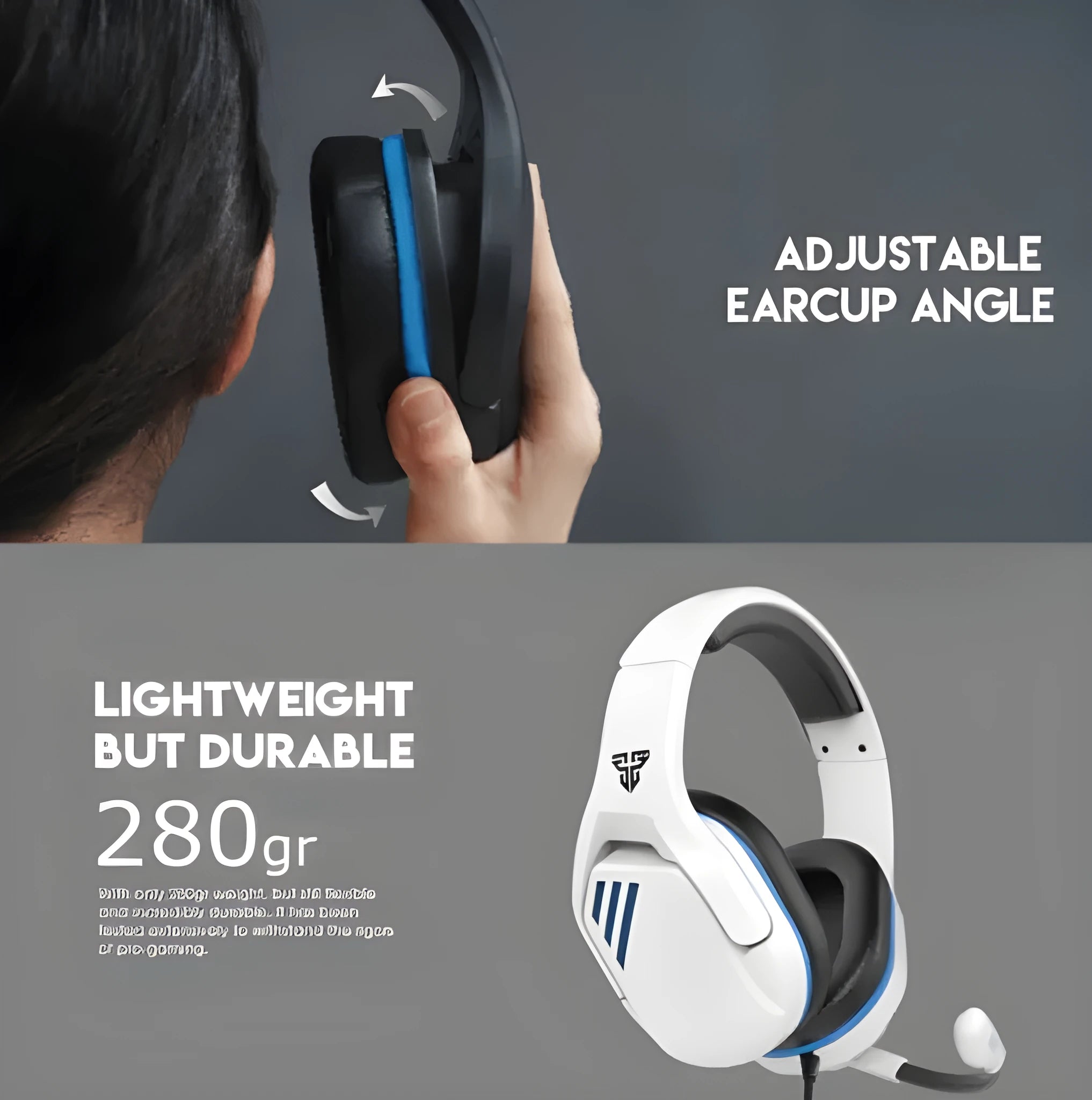 MH86 Esports professional gaming headset in black with over-ear cups, boom microphone, and braided cable.
