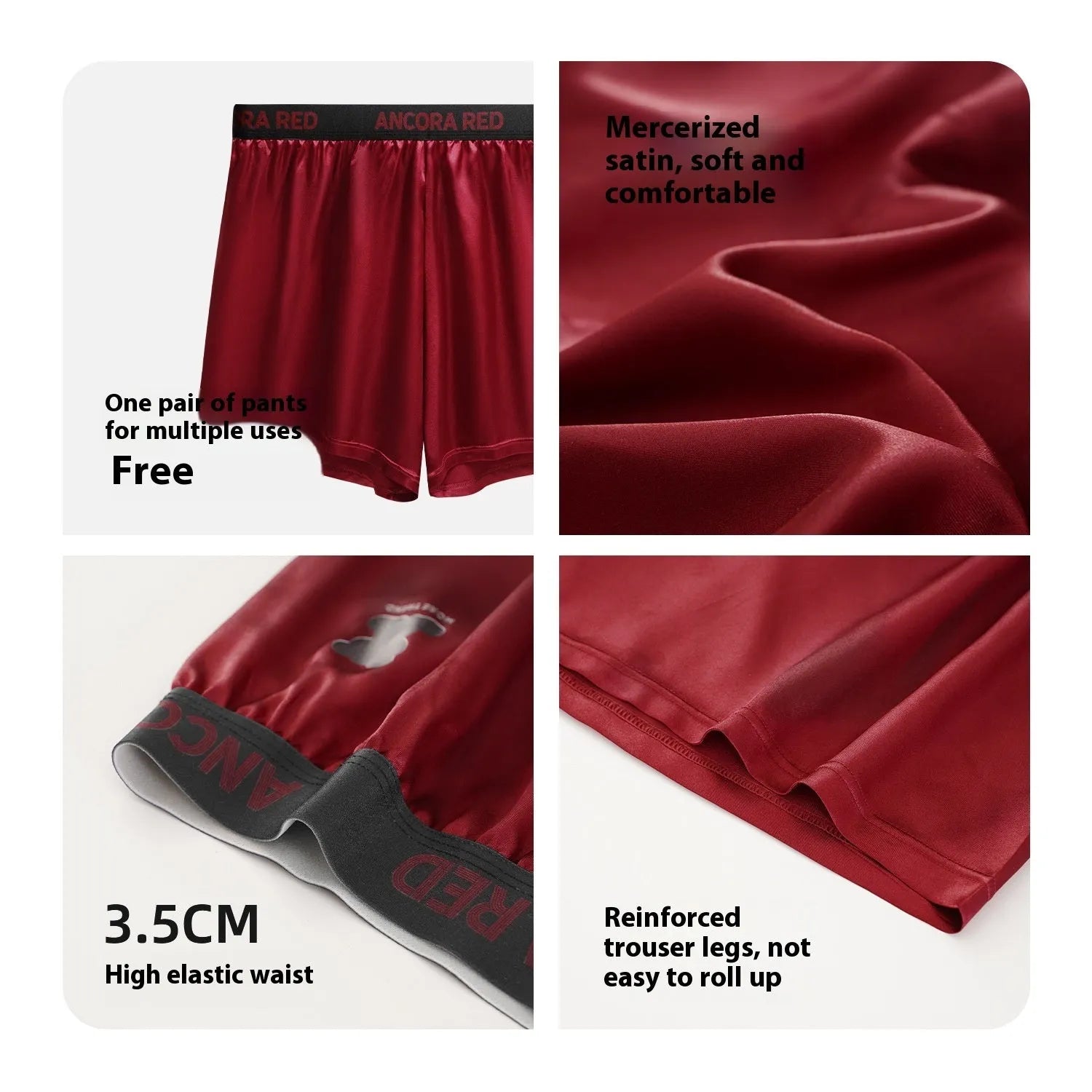 Solid colour men's boxer briefs in polyester knit fabric showing mid-waist design
