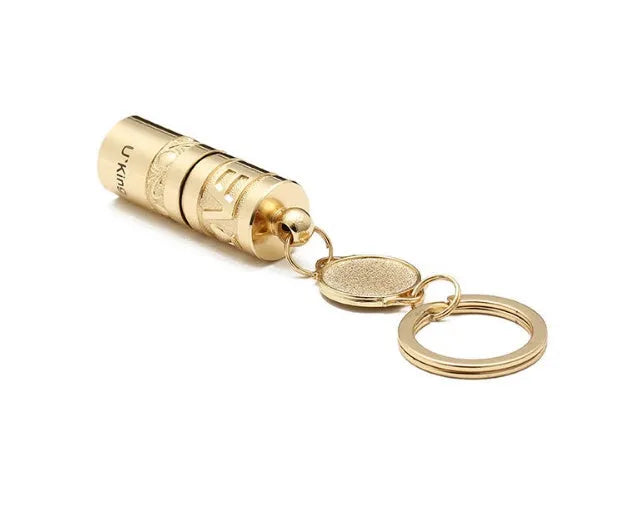 Waterproof mini LED keychain flashlight with gold electroplated zinc alloy body
