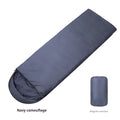 Navy blue envelope sleeping bag for adult camping with polyester shell and 2.5kg weight