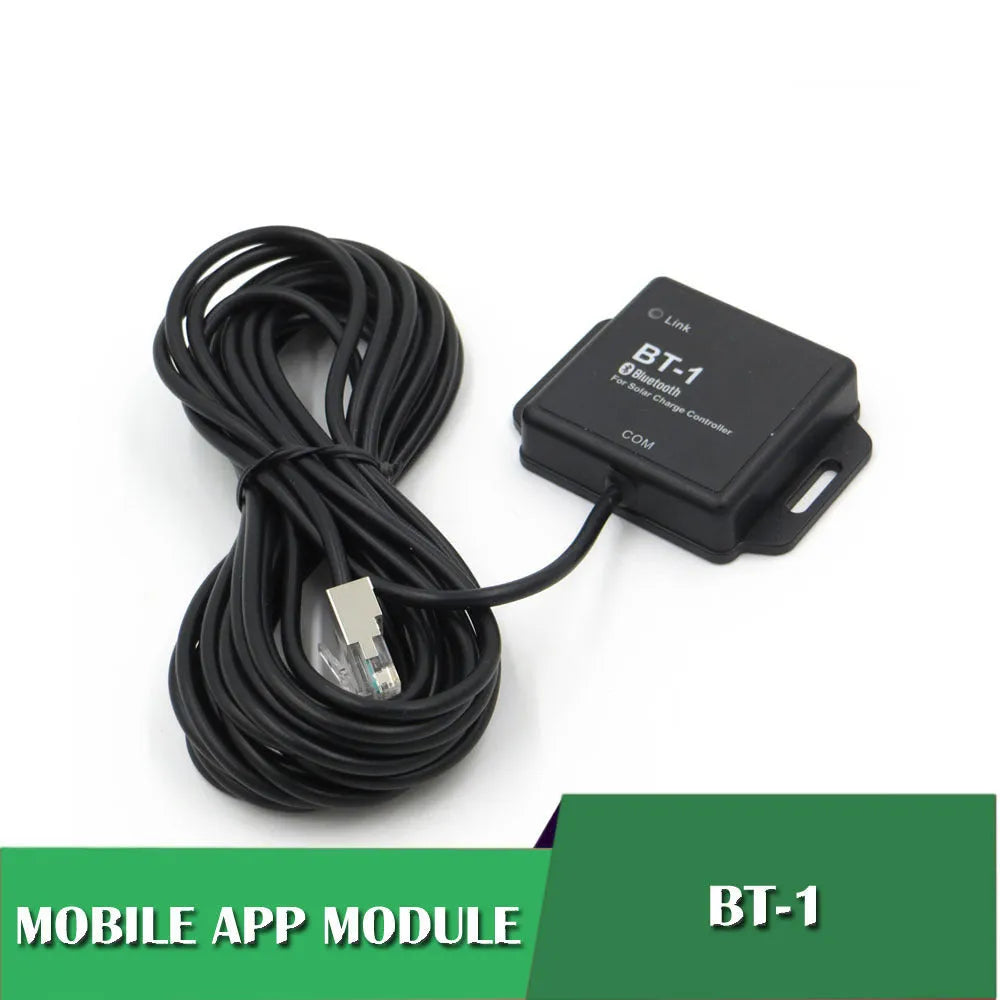 BT-1 model solar panel charge controller with Bluetooth module for 12V and 24V battery systems