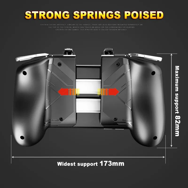 Multifunctional mobile game handle with adjustable bracket and programmable back buttons