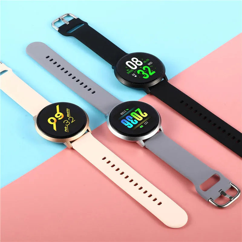 Ultra-thin zinc alloy health bracelet with 1.3-inch screen on silicone wrist strap