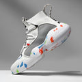 Men's camouflage vulcanize sneakers with mesh upper and striped pattern for casual running.