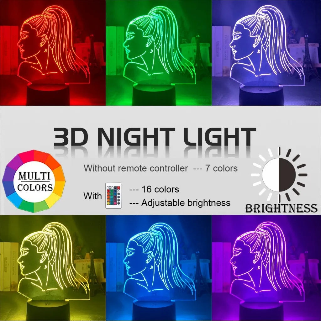 3D acrylic night light in European style with LED illumination and colour options