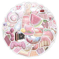 Pink 3D girl heart decorative stickers set of 63 pieces for craft projects
