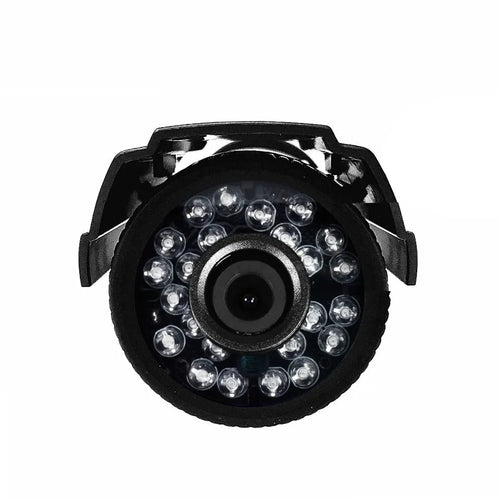 Black AHD HD waterproof surveillance camera with infrared LEDs around a fixed lens.