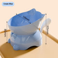 Stainless steel anti-fall oblique cat bowl in black, blue, pink and yellow colour options